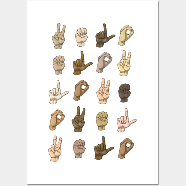 Sign Language - find the love Wall Art by felipeoferreira